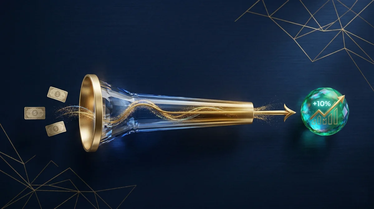 Visuel symbolisant la transformation d’informations commerciales en croissance